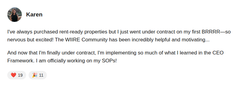 Testimonial from Karen